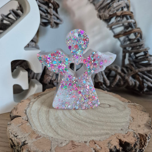 Resin Angel Decoration - Pink Sparkle