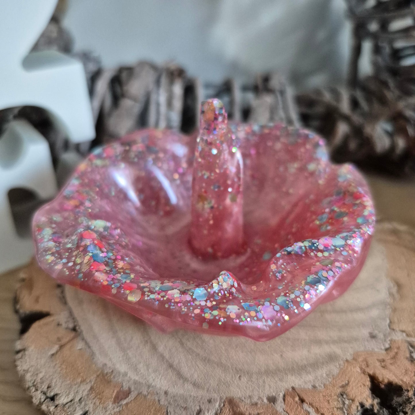 Resin Rose Ring Holder - Strawberry Shortcake