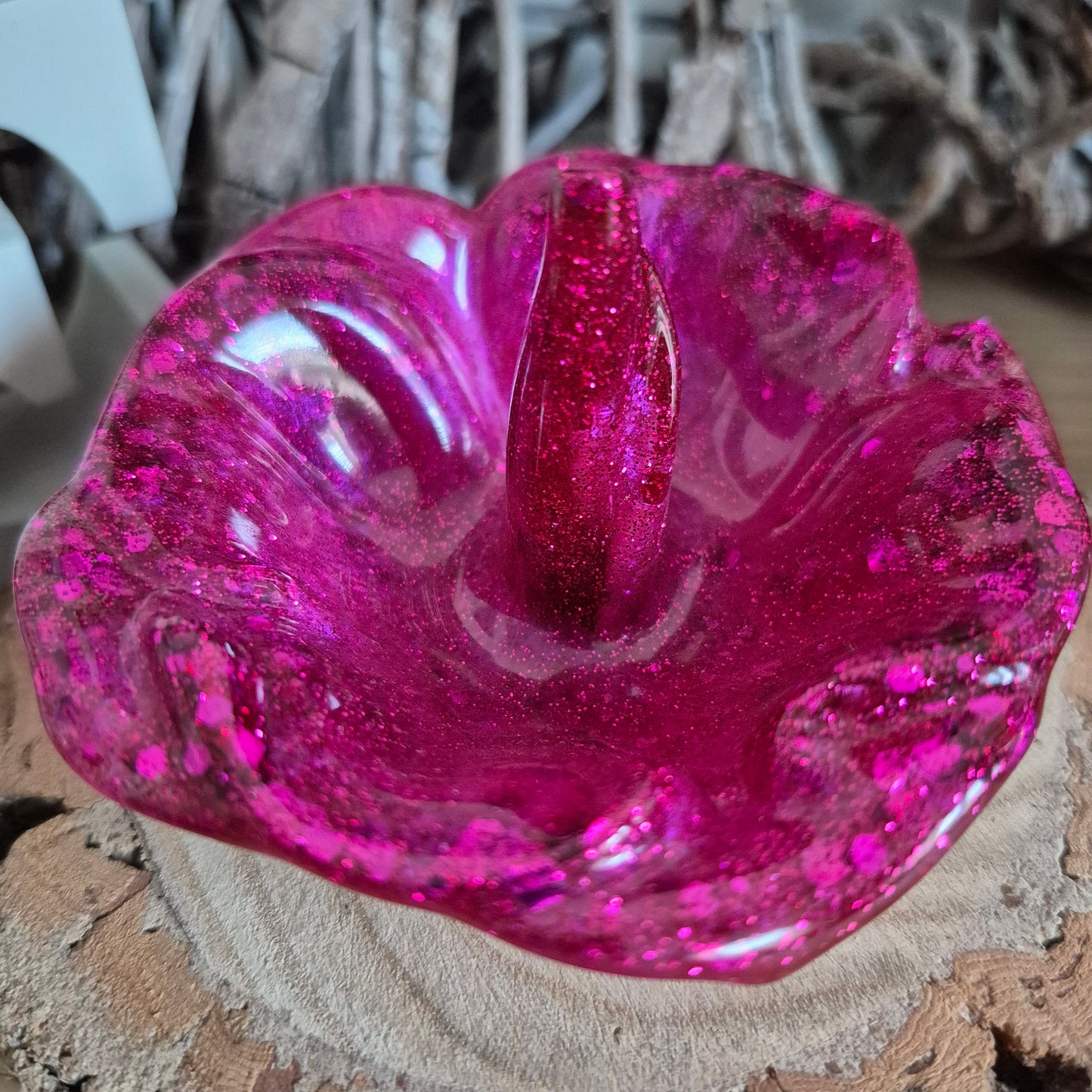 Resin Rose Ring Holder - Raspberry Tart