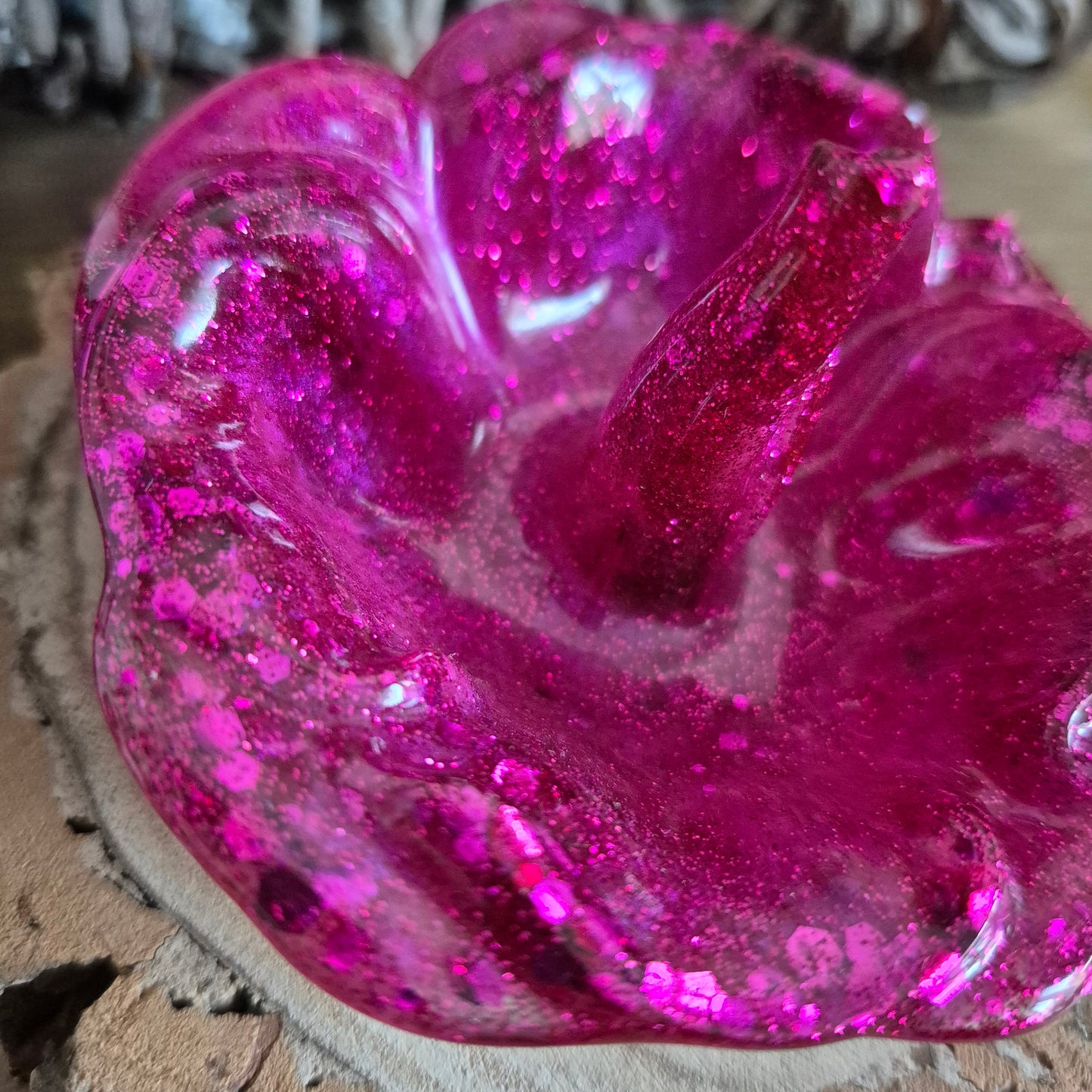 Resin Rose Ring Holder - Raspberry Tart