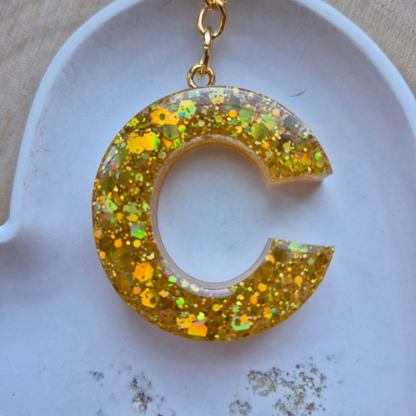Resin Initial Keyring - Letter C