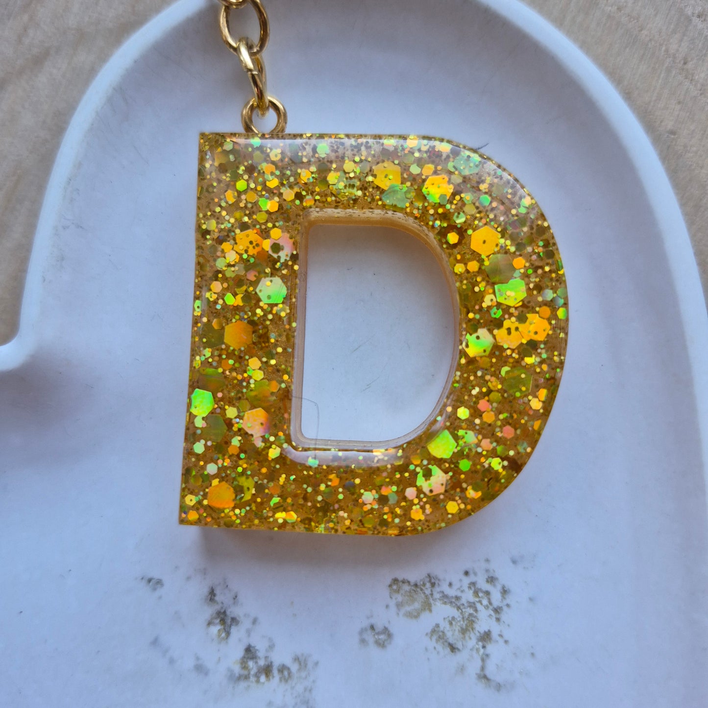 Resin Initial Keyring - Letter D