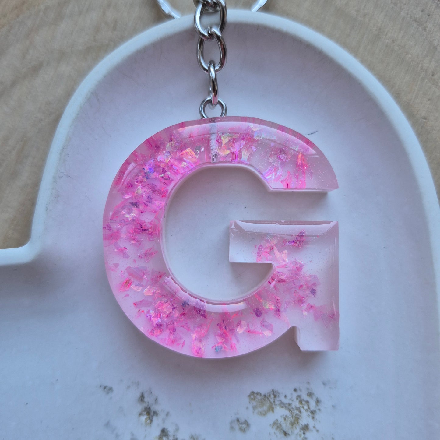 Resin Initial Keyring - Letter G