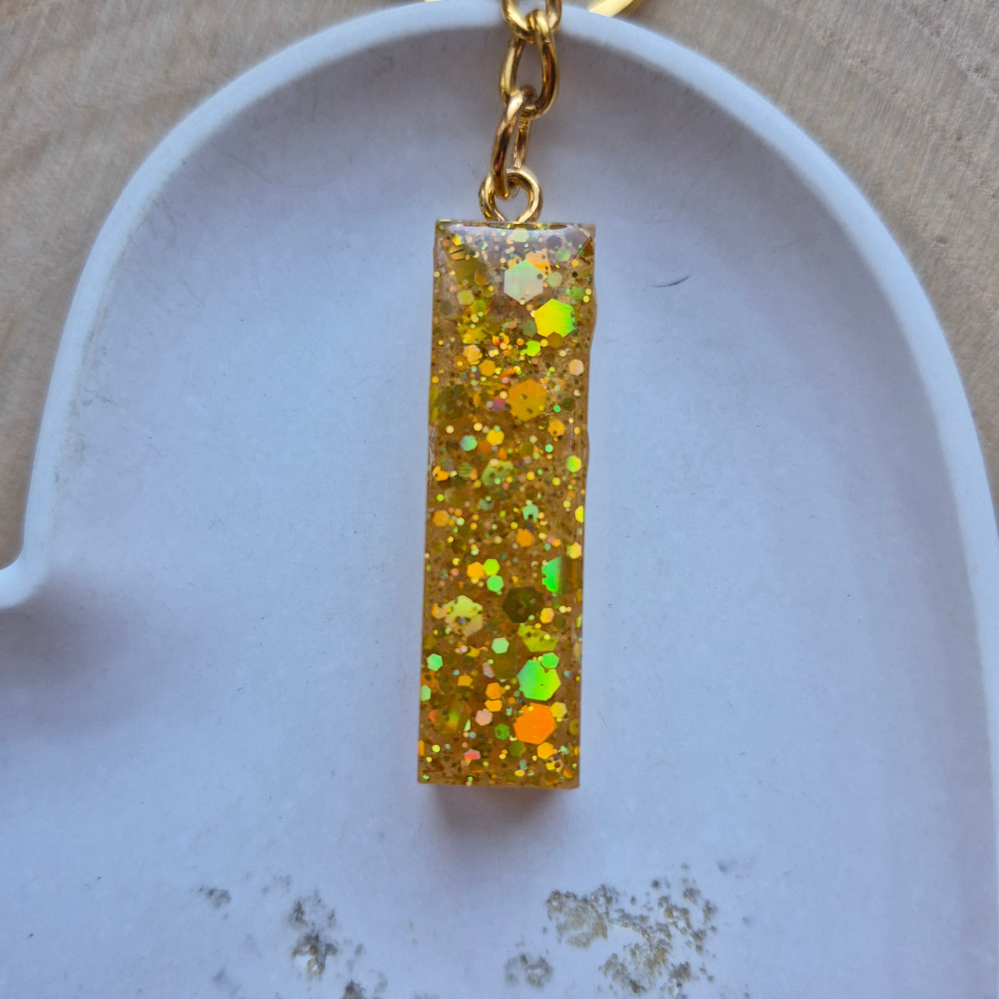 Resin Initial Keyring - Letter I