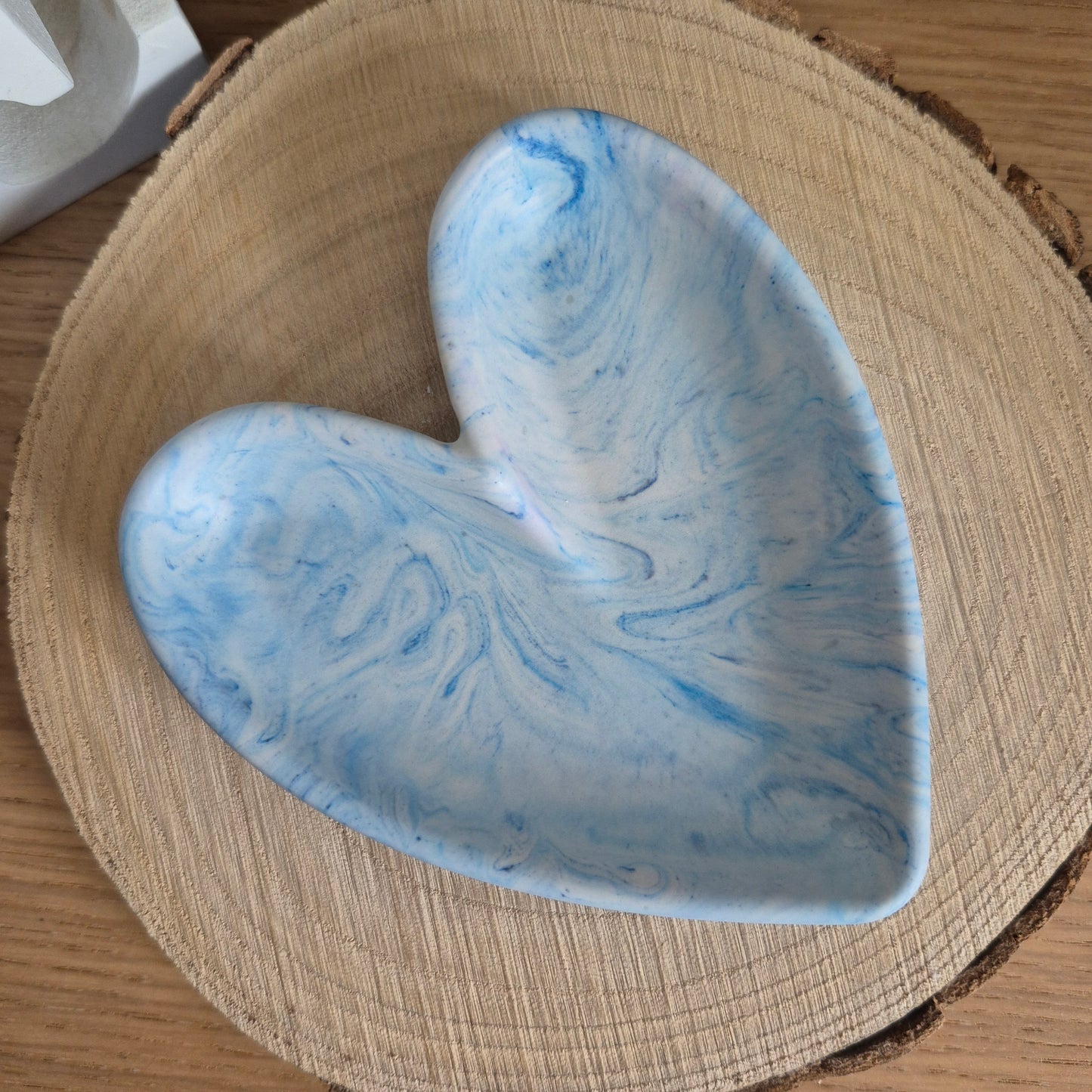 Eco Resin Modern Heart Trinket Dish - Blue