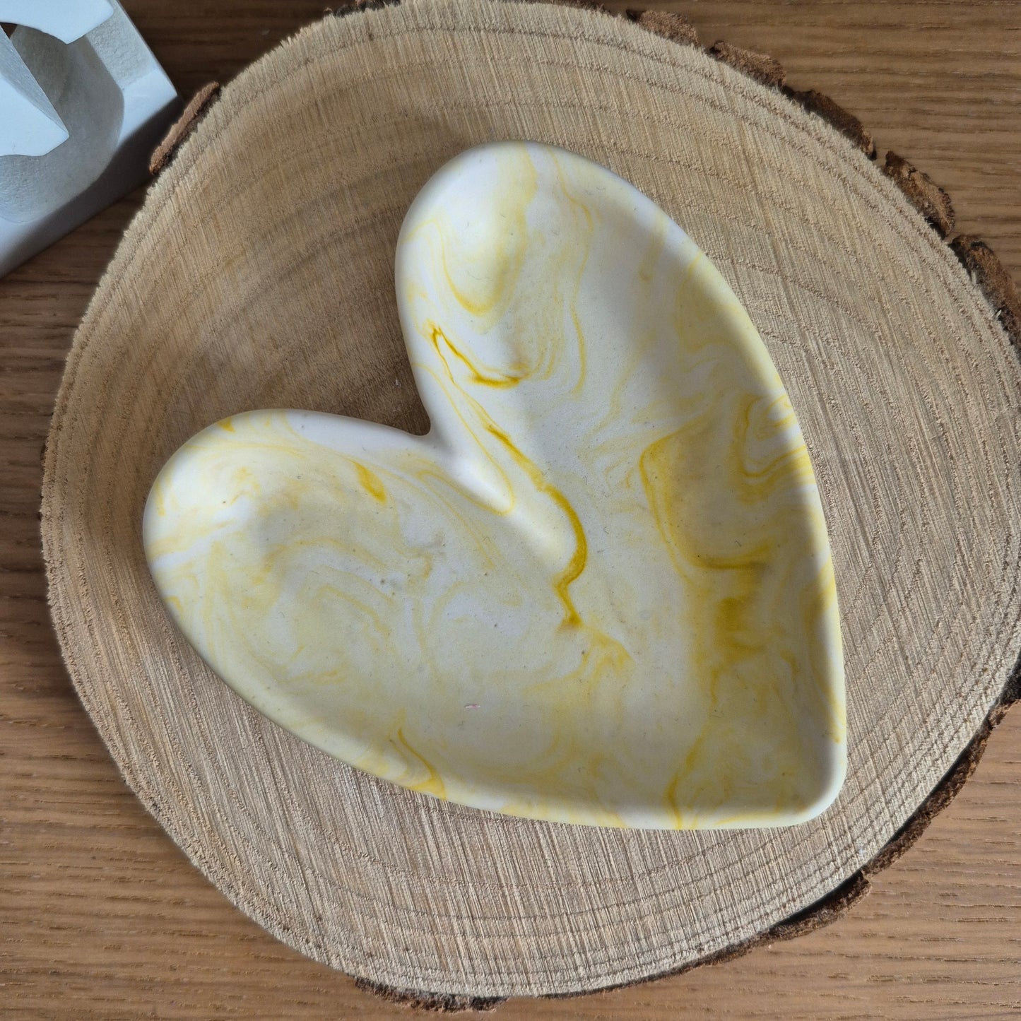 Eco Resin Modern Heart Trinket Dish - Citrine