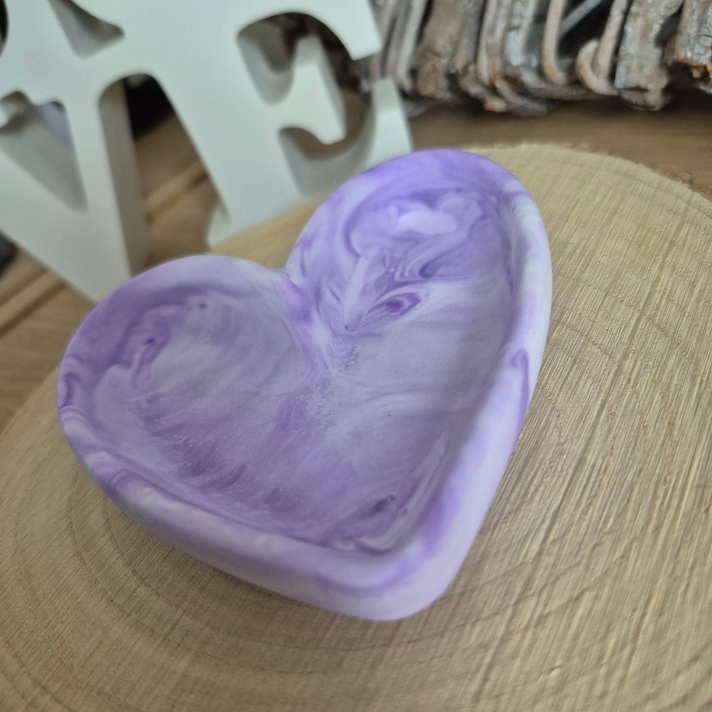 Eco Resin Modern Heart Trinket Dish - Purple