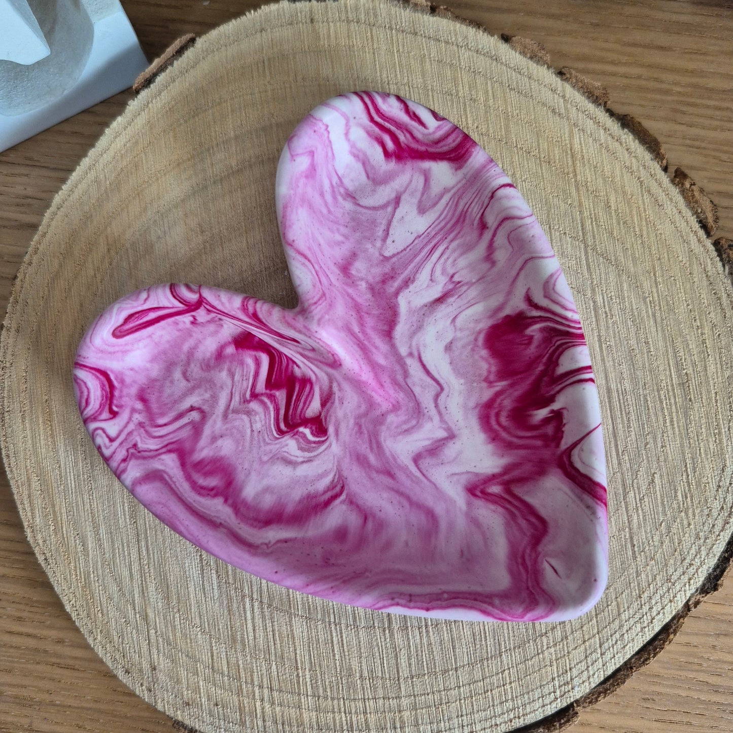 Eco Resin Modern Heart Trinket Dish - Ruby
