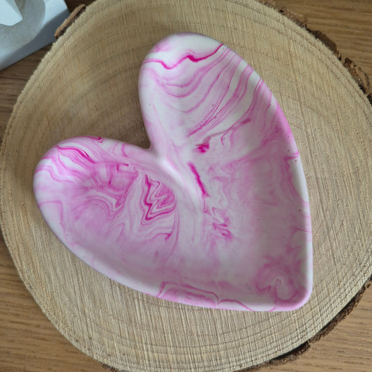 Eco Resin Modern Heart Trinket Dish - Vivid Pink