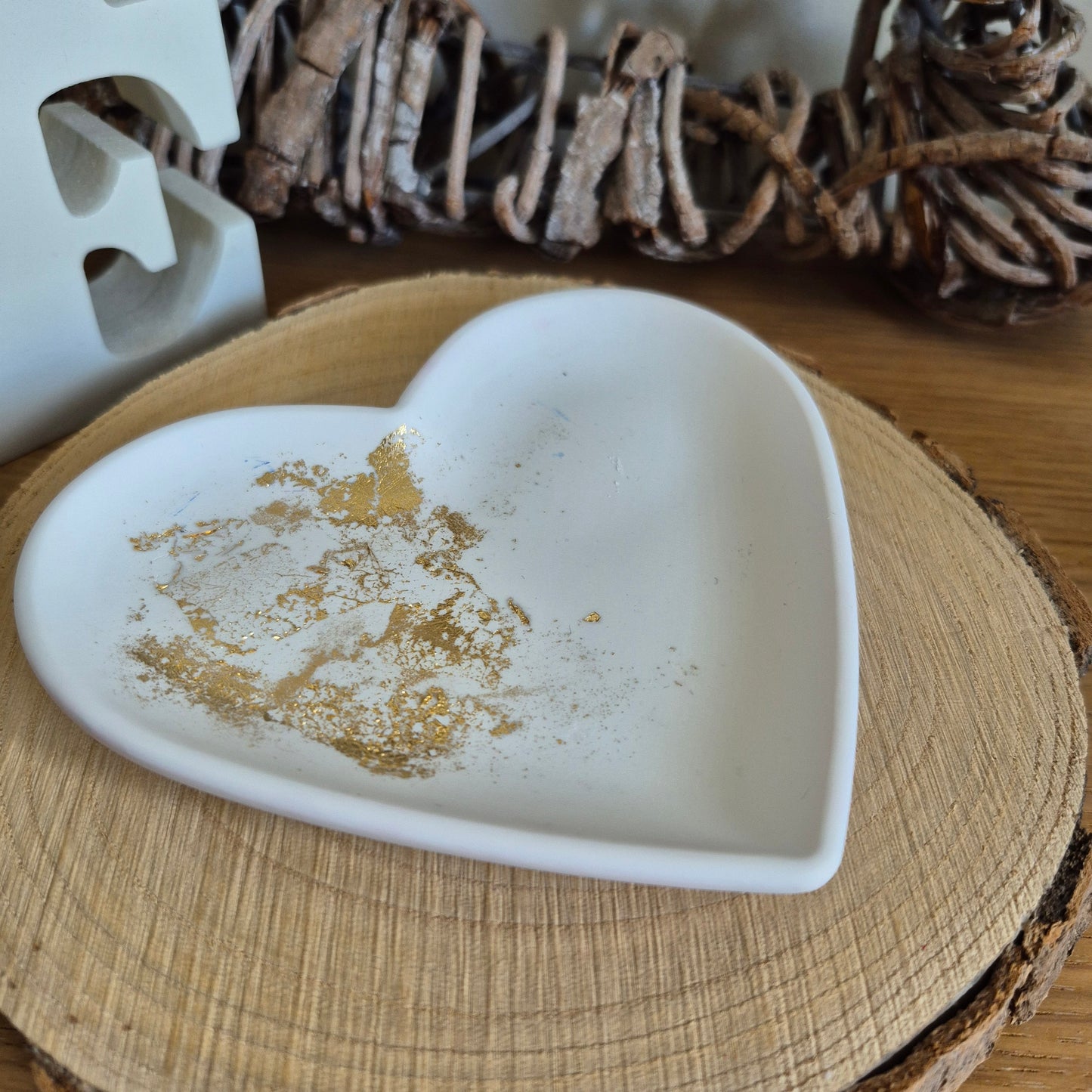 Eco Resin Heart Trinket Dish - Gold Foil
