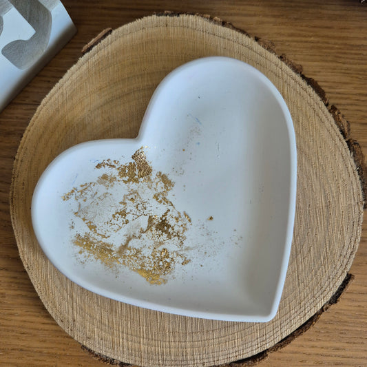 Eco Resin Heart Trinket Dish - Gold Foil