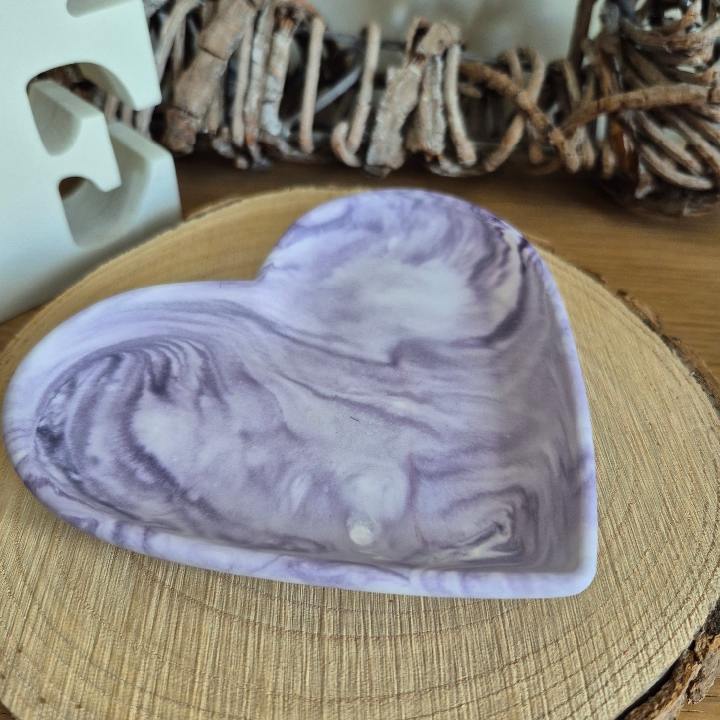 Eco Resin Heart Trinket Dish - Blackcurrant