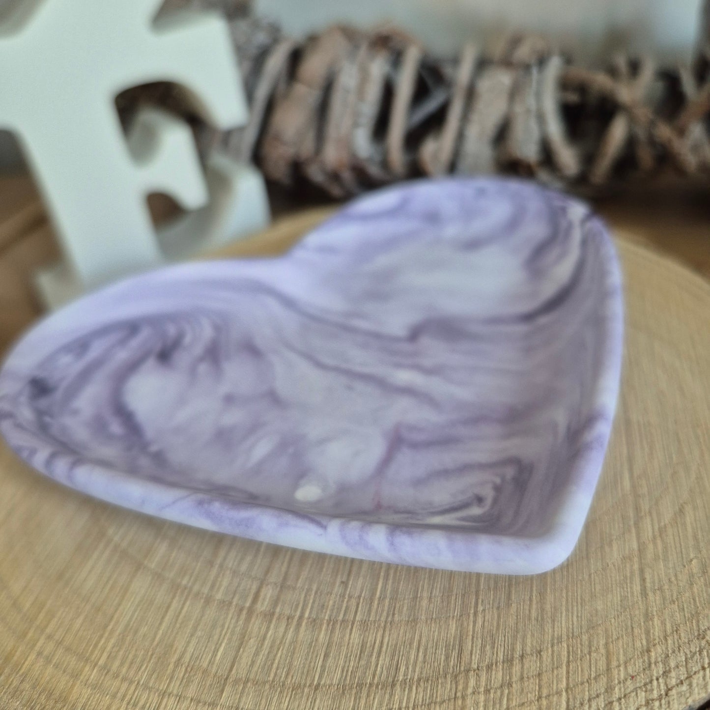 Eco Resin Heart Trinket Dish - Blackcurrant