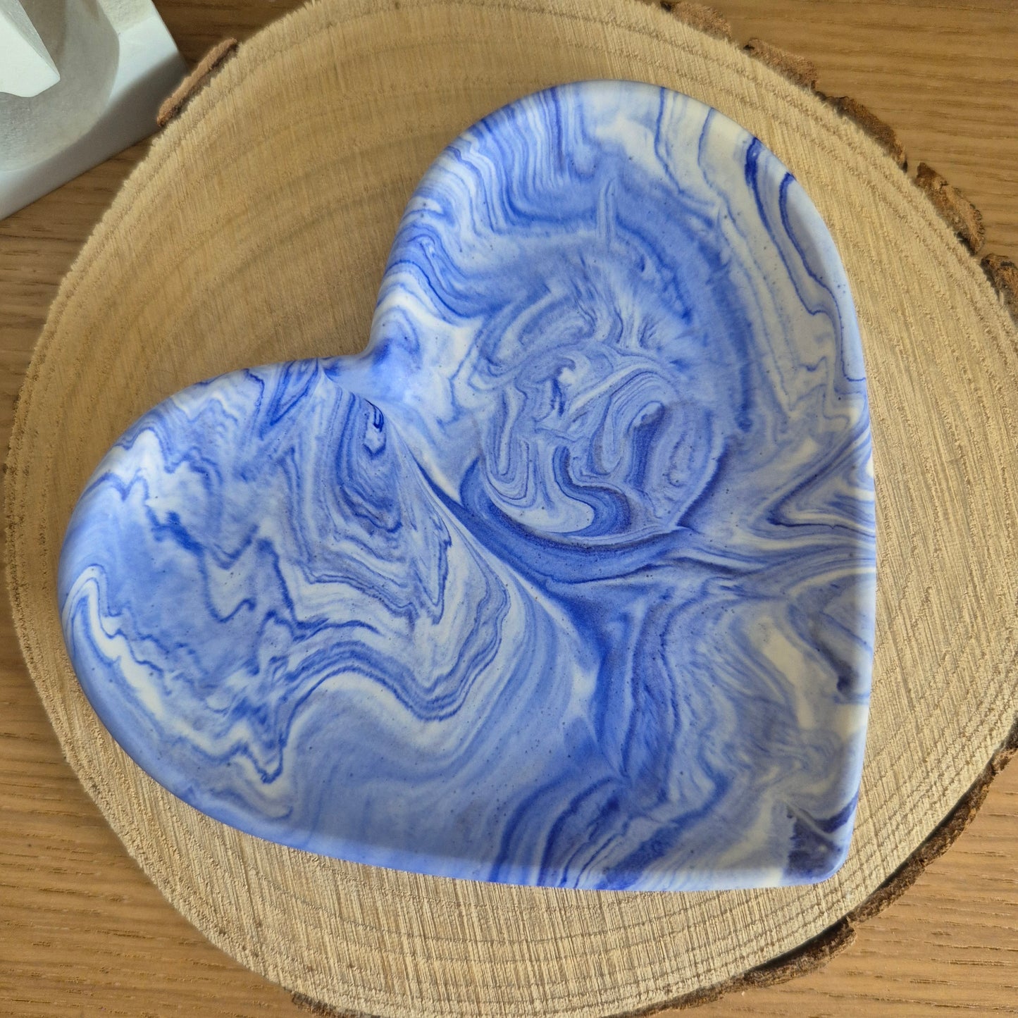 Eco Resin Heart Trinket Dish - Blue