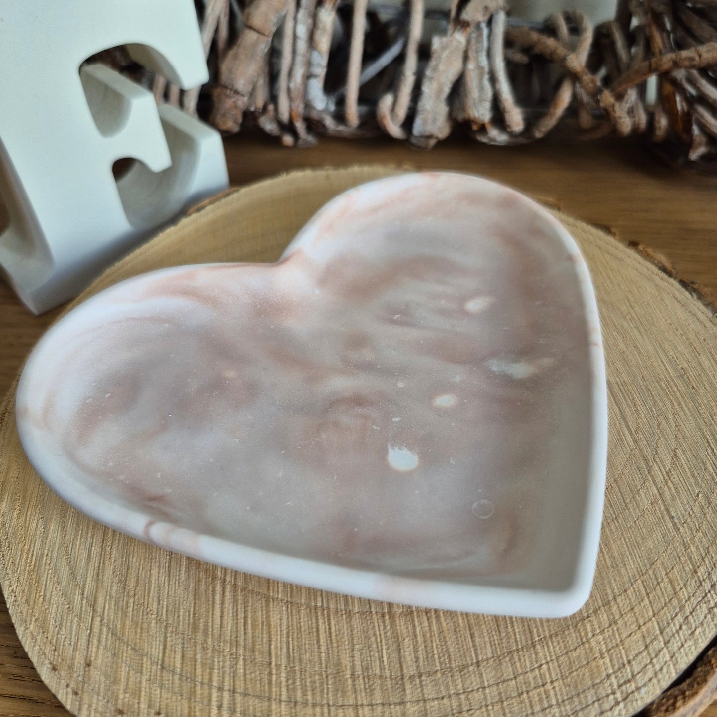 Eco Resin Heart Trinket Dish - Chocolate