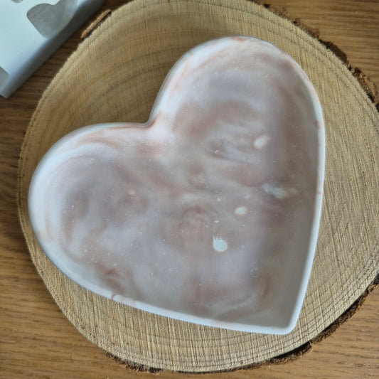 Eco Resin Heart Trinket Dish - Chocolate