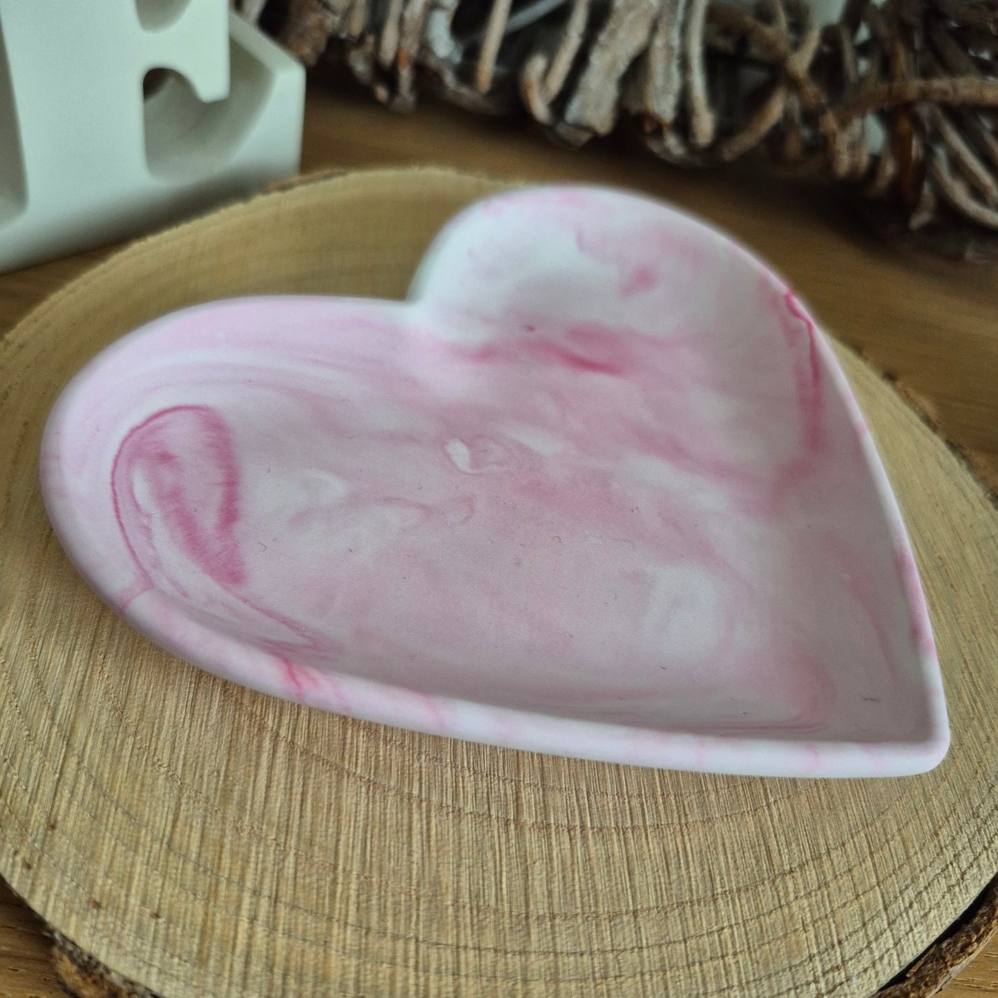 Eco Resin Heart Trinket Dish - Cherry