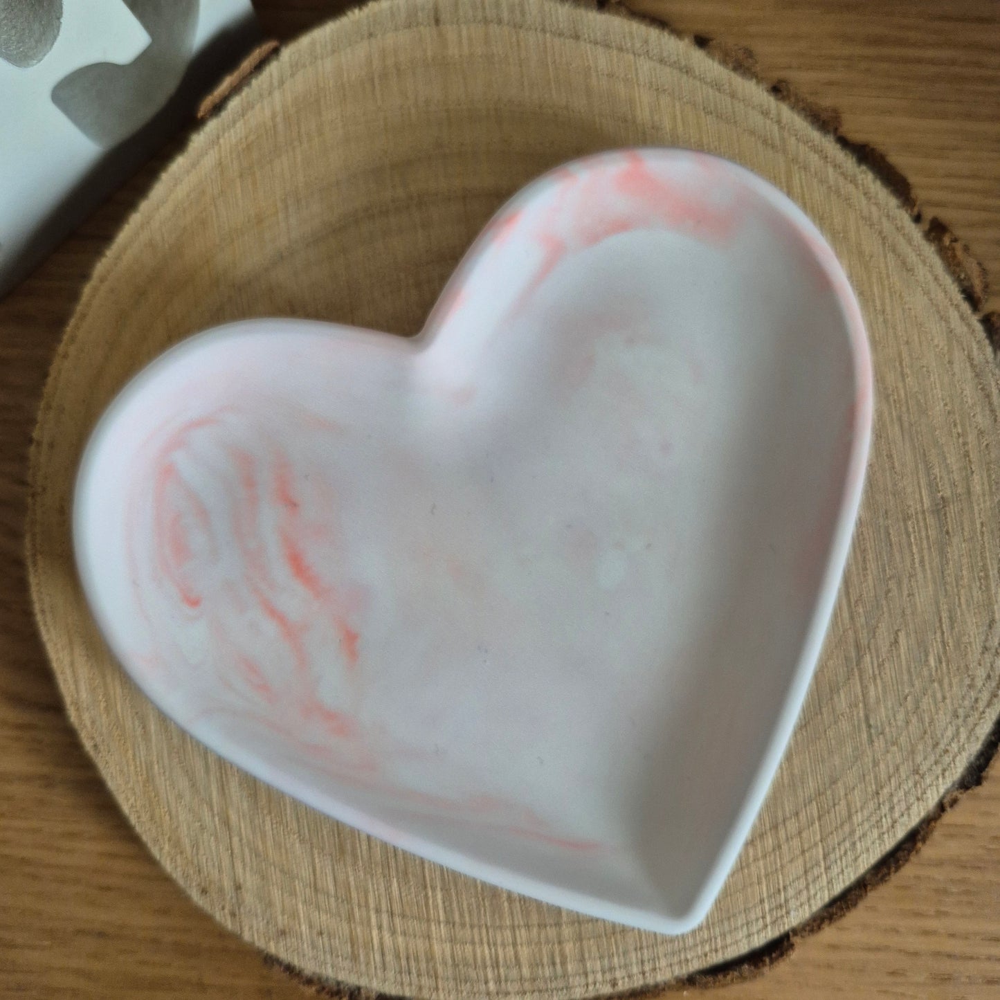 Eco Resin Heart Trinket Dish - Coral