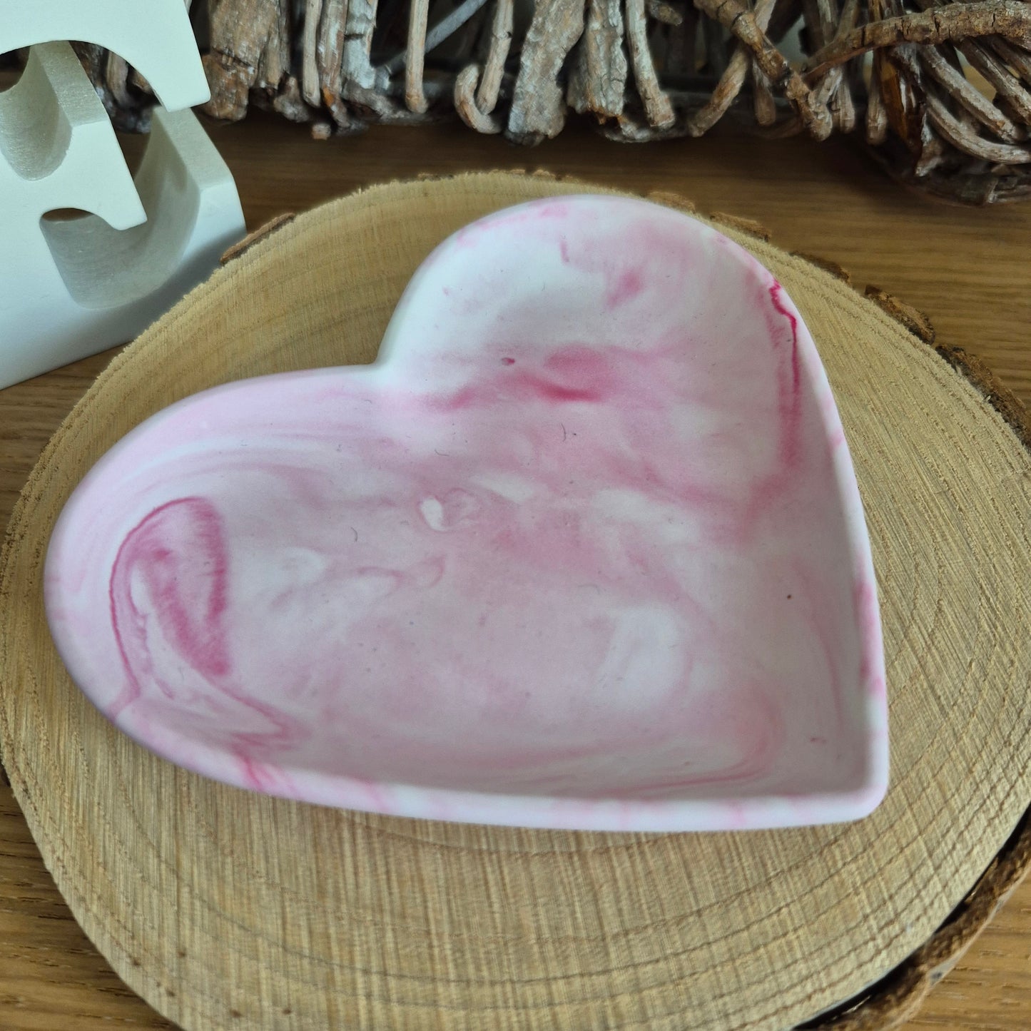 Eco Resin Heart Trinket Dish - Pink