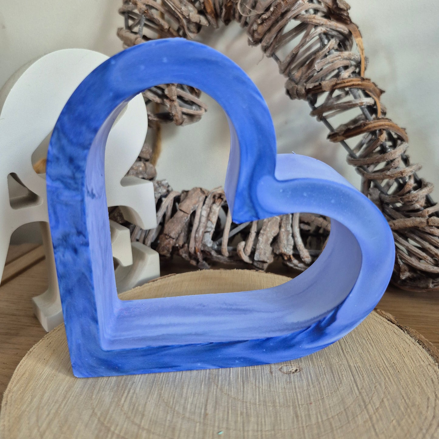 Eco Resin Heart Propagator - Periwinkle Blue