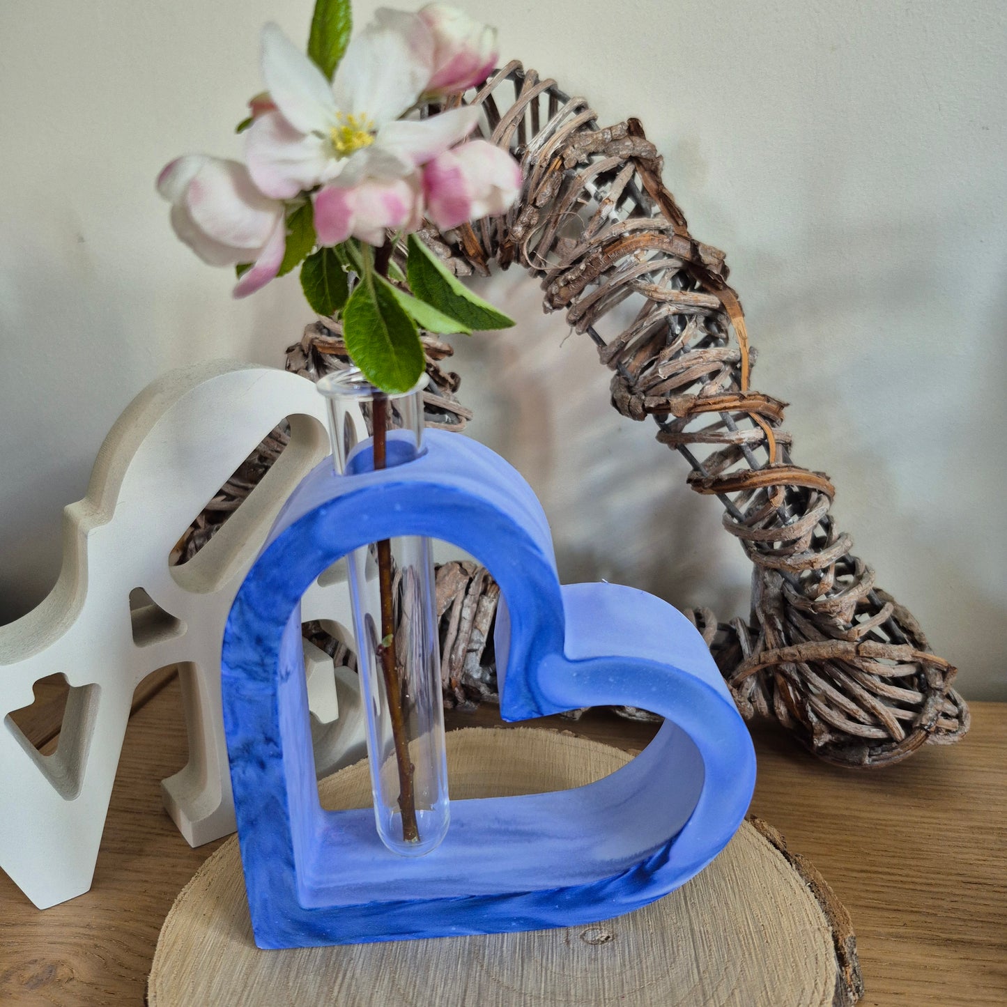 Eco Resin Heart Propagator - Periwinkle Blue