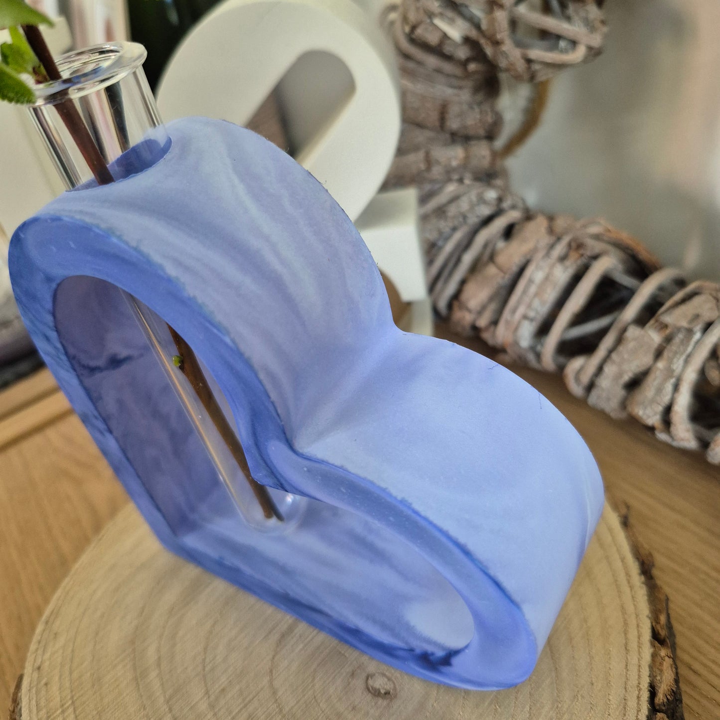 Eco Resin Heart Propagator - Periwinkle Blue