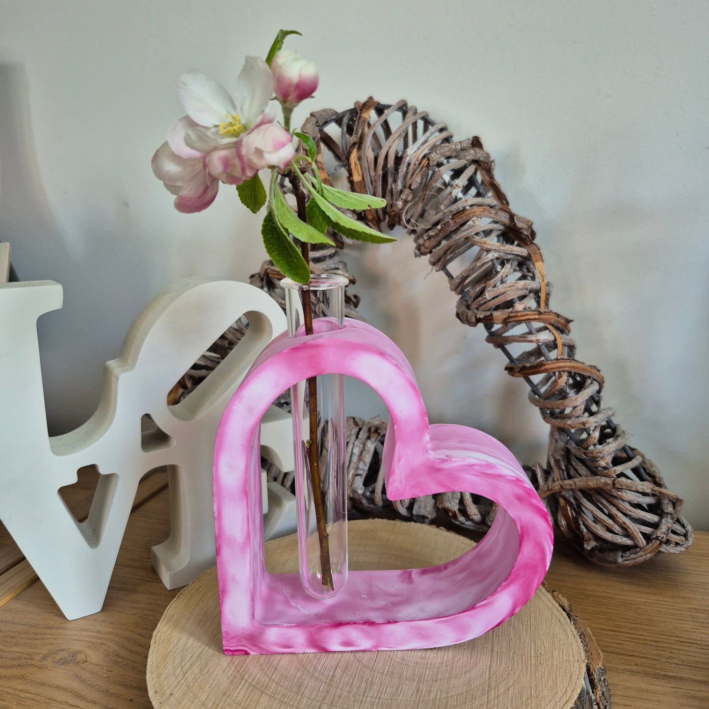Eco Resin Heart Propagator - Ruby