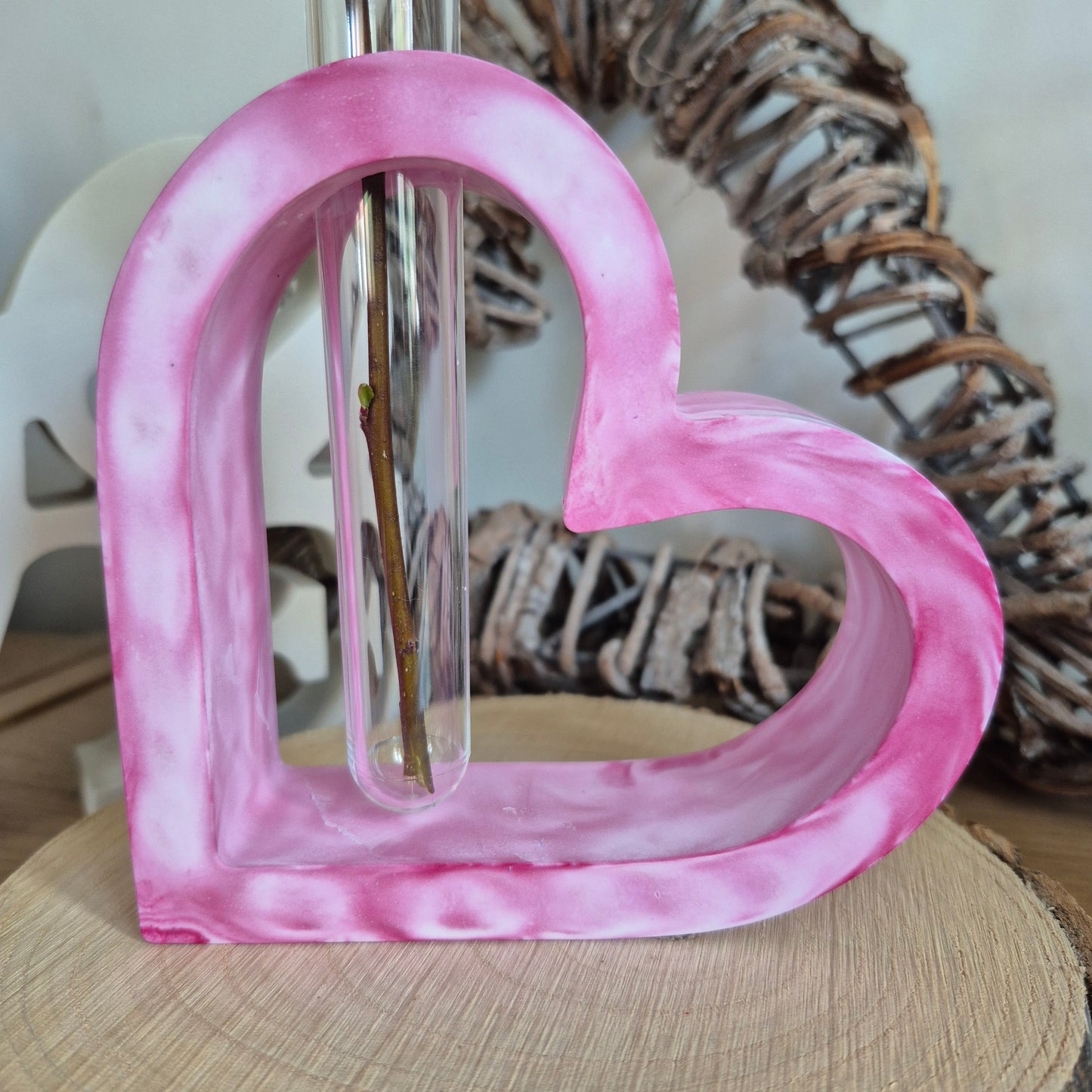 Eco Resin Heart Propagator - Ruby