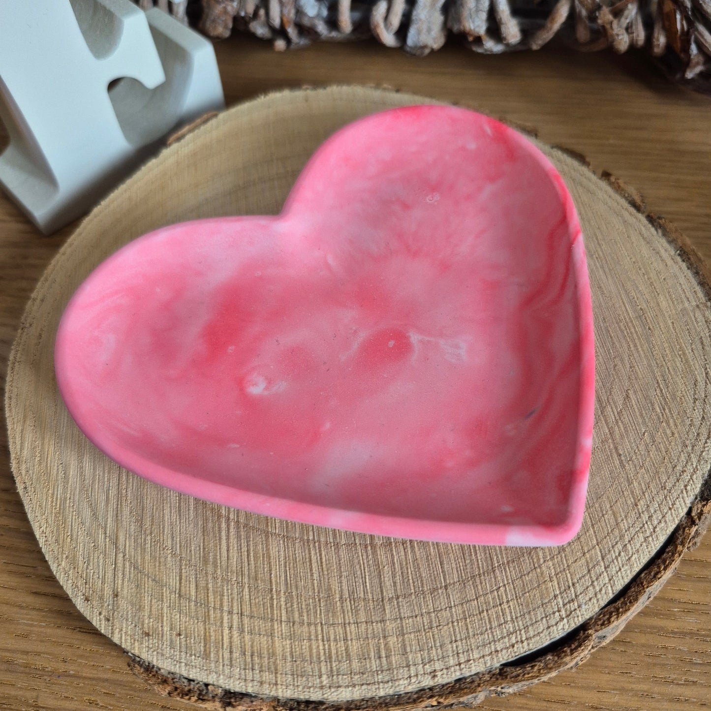 Eco Resin Heart Trinket Dish - Red