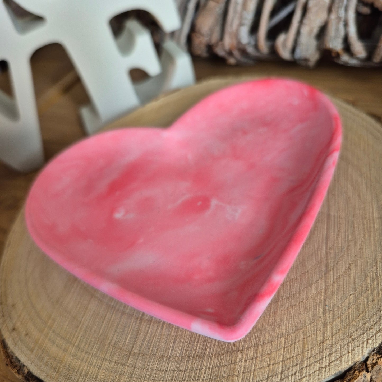 Eco Resin Heart Trinket Dish - Red