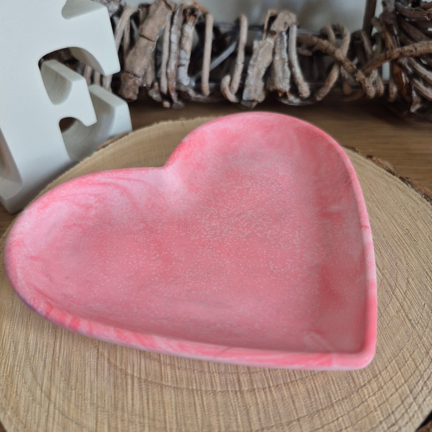 Eco Resin Heart Trinket Dish - Rose