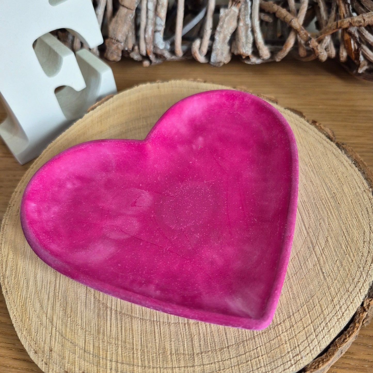 Eco Resin Heart Trinket Dish - Ruby