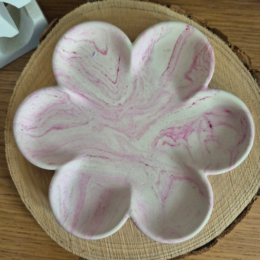 Eco Resin Large Bloom Trinket Dish - Pale Pink