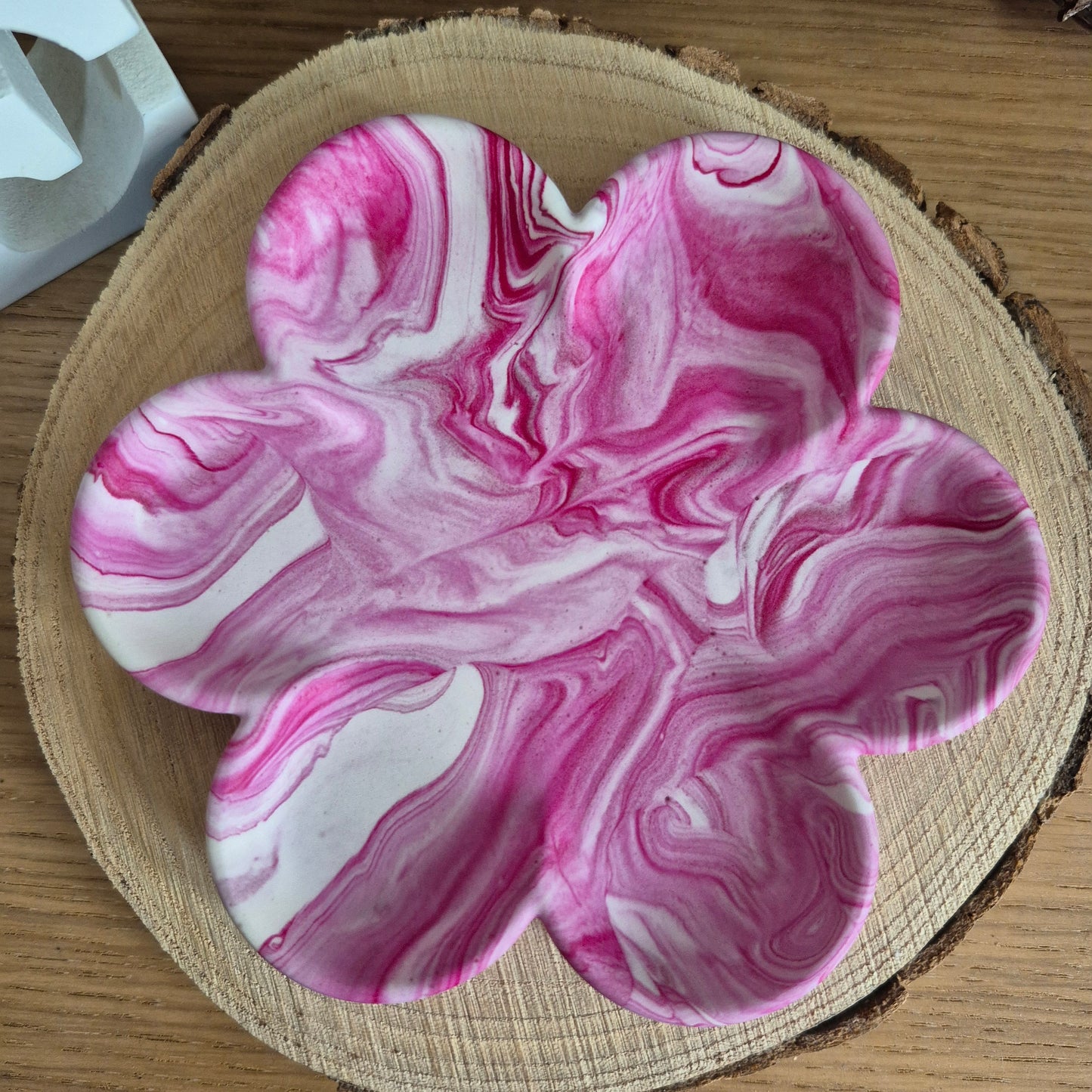 Eco Resin Large Bloom Trinket Dish - Ruby