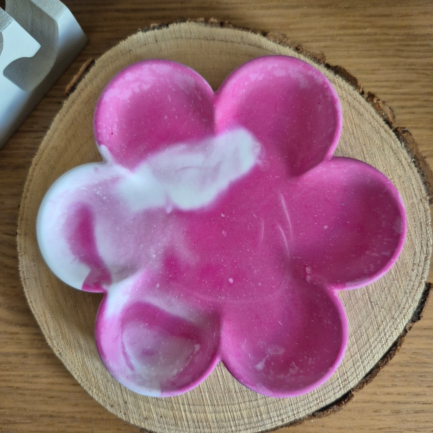 Eco Resin Large Bloom Trinket Dish - Clouded Ruby