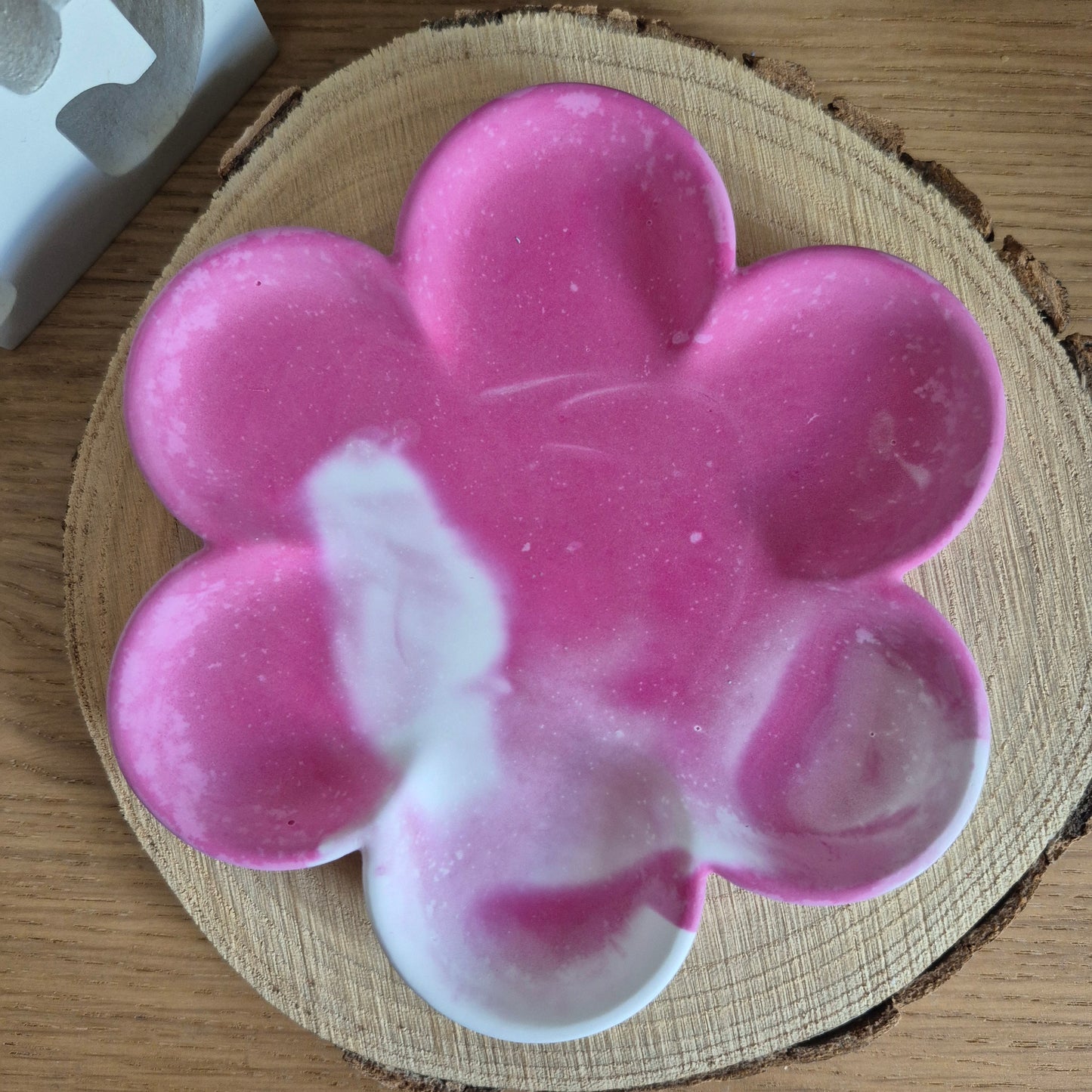 Eco Resin Large Bloom Trinket Dish - Clouded Ruby