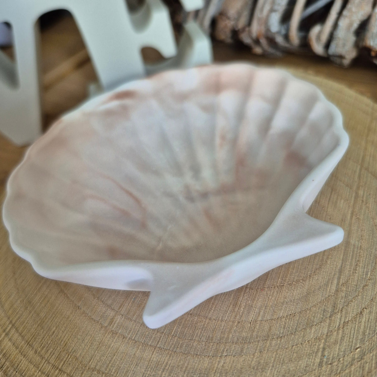 Eco Resin Shell Trinket Dish - Chocolate
