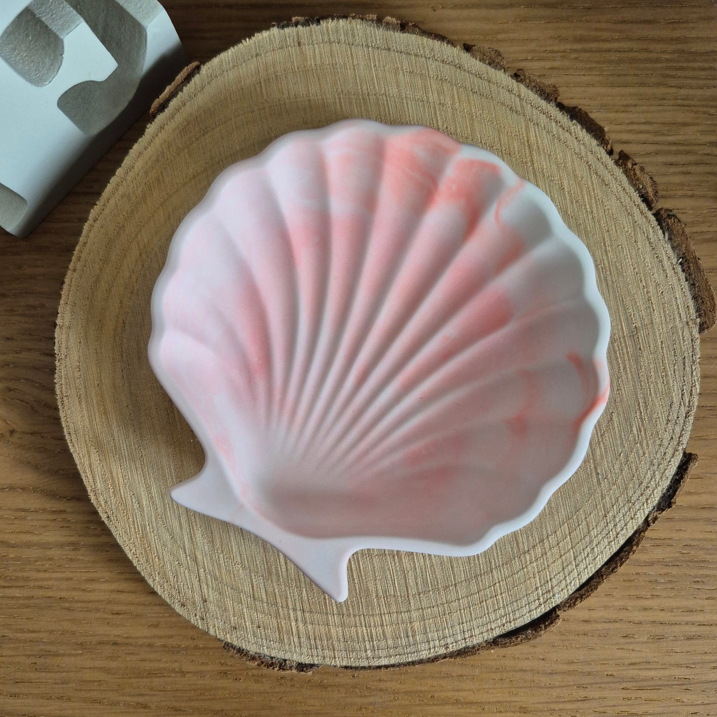 Eco Resin Shell Trinket Dish - Coral