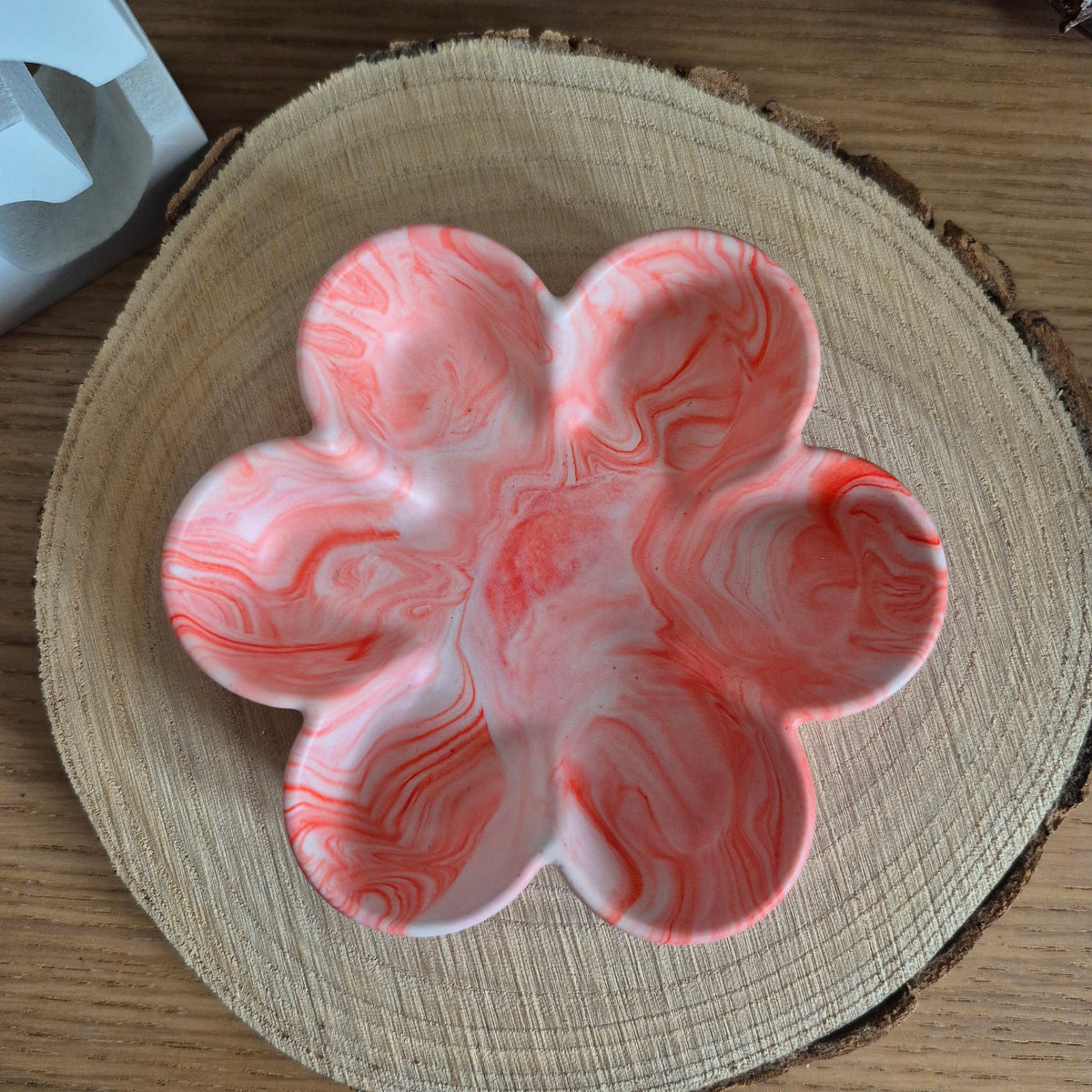 Eco Resin Small Bloom Trinket Bowl - Coral