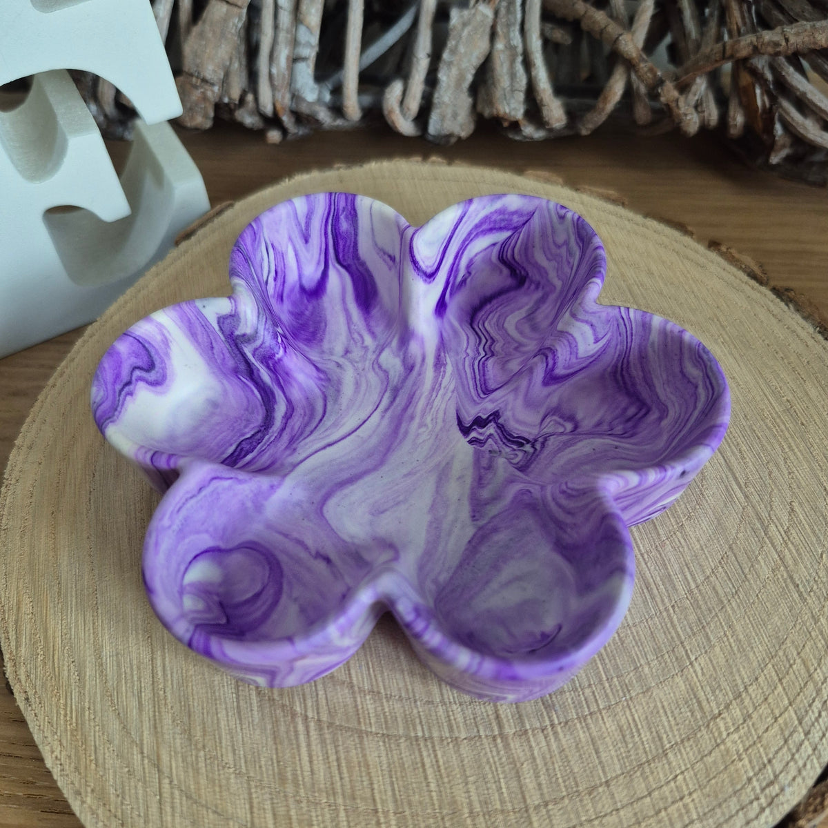 Eco Resin Small Bloom Trinket Bowl - Purple