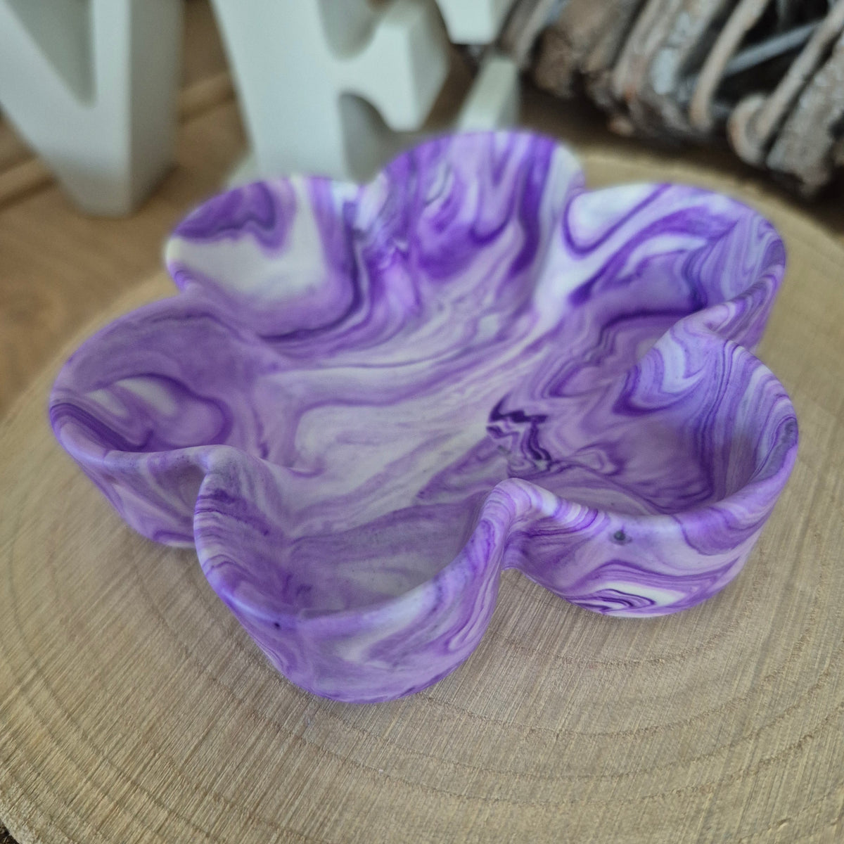 Eco Resin Small Bloom Trinket Bowl - Purple