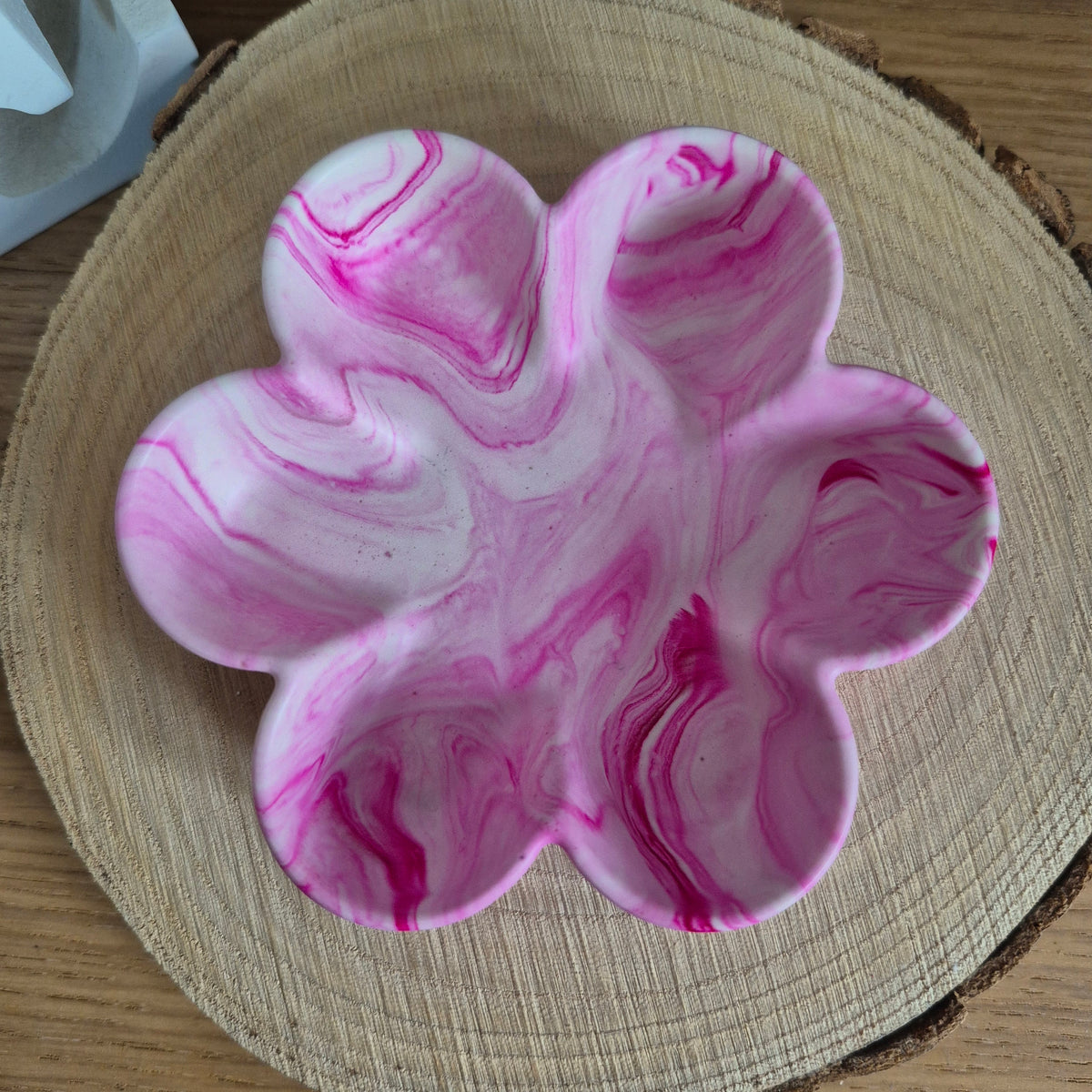 Eco Resin Small Bloom Trinket Bowl - Vivid Pink