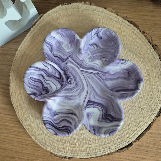 Eco Resin Small Bloom Trinket Dish - Blackcurrant