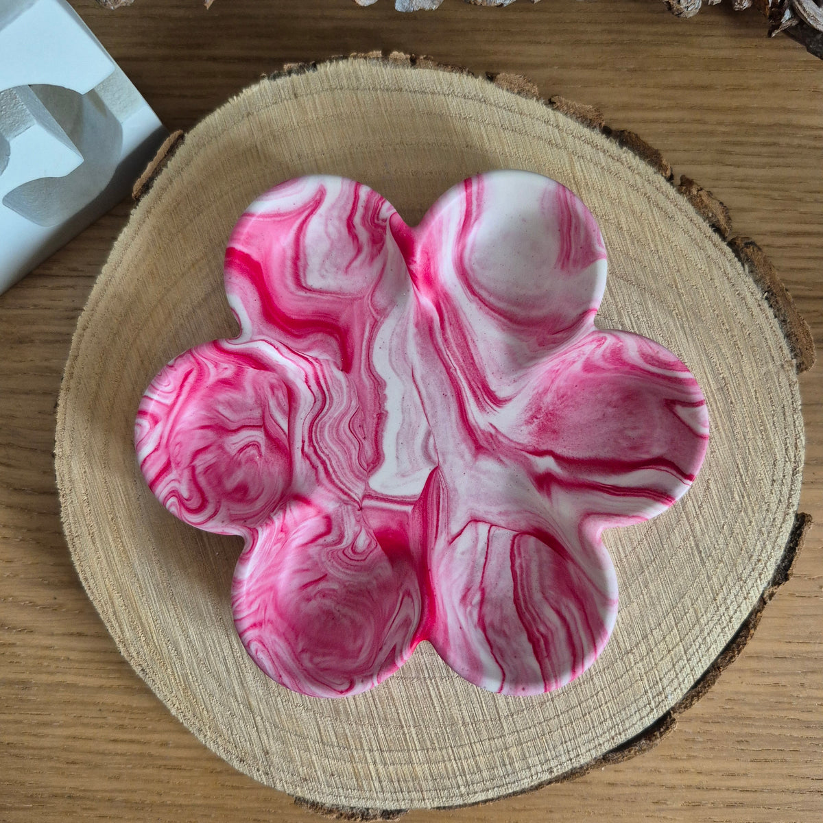 Eco Resin Small Bloom Trinket Dish - Cherry