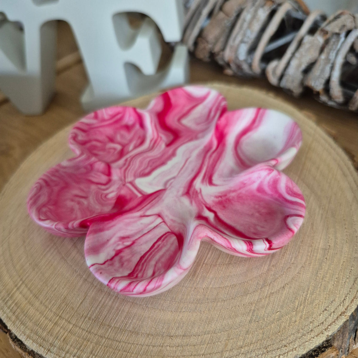 Eco Resin Small Bloom Trinket Dish - Cherry