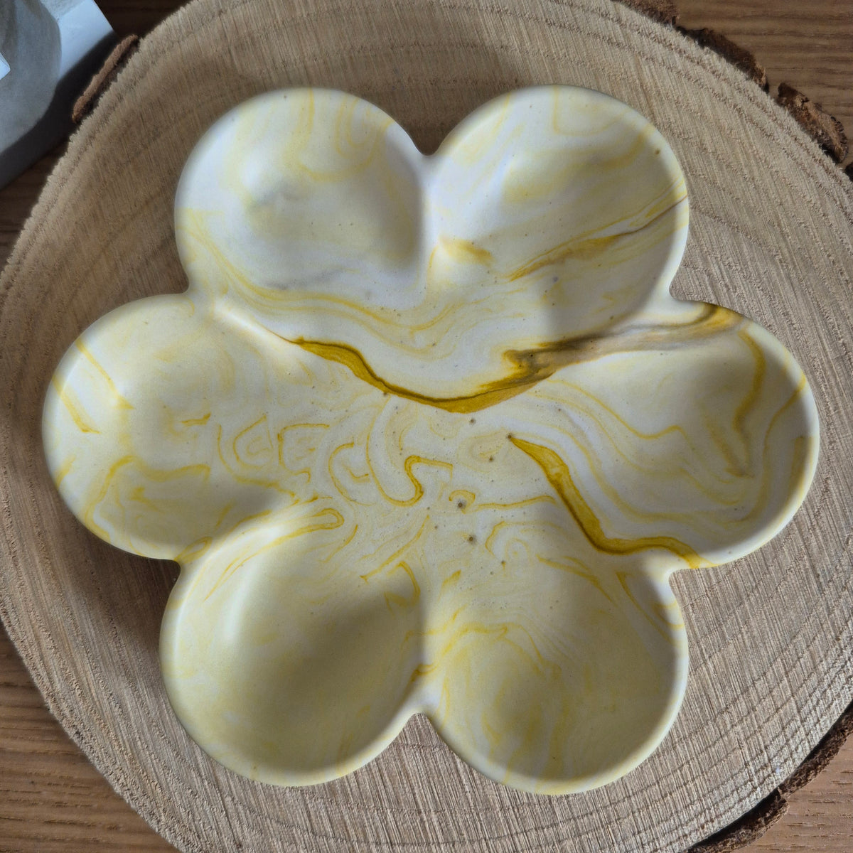 Eco Resin Small Bloom Trinket Dish - Citrine