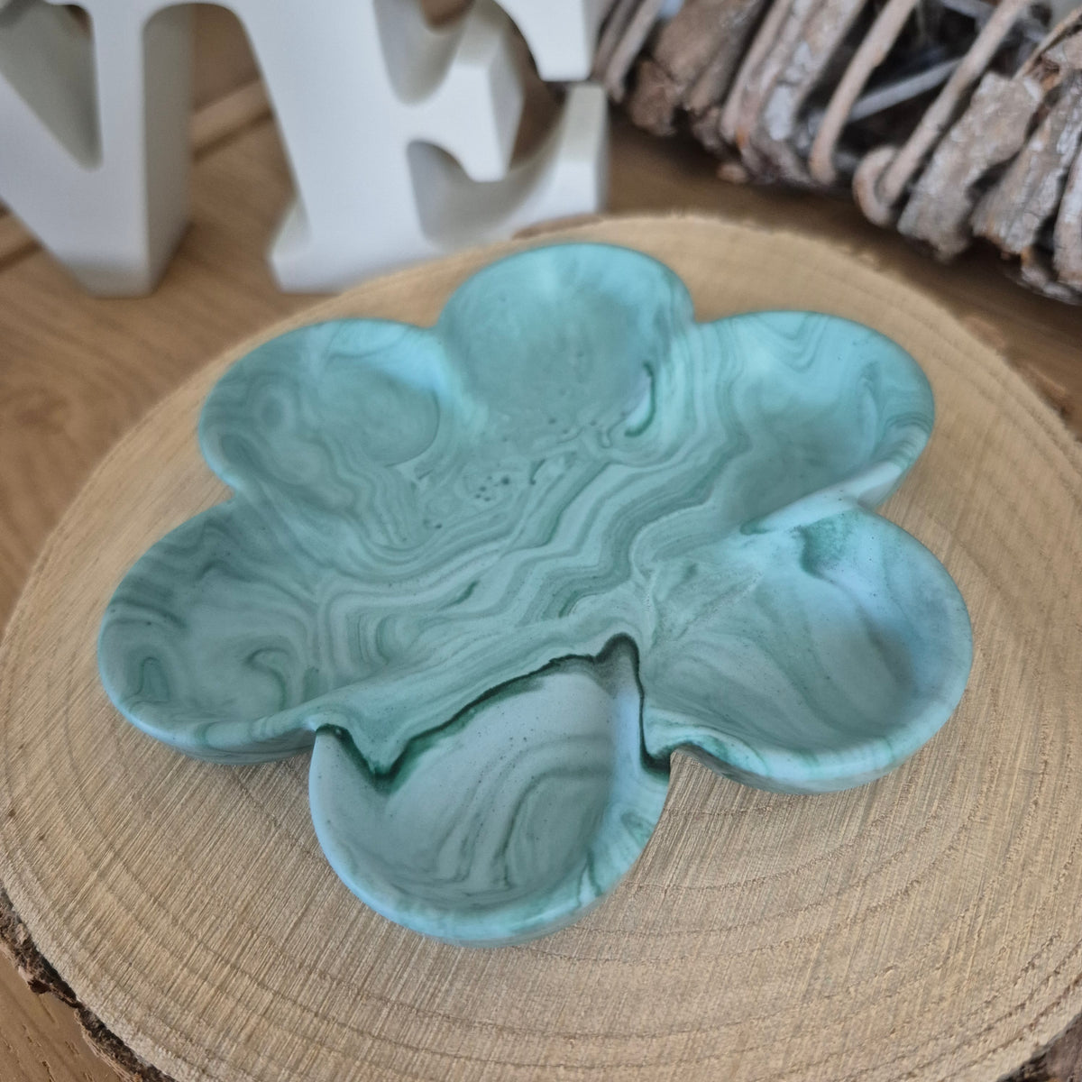 Eco Resin Small Bloom Trinket Dish - Forest