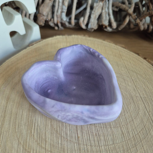 Eco Resin Stone Heart Trinket Pot - Blackcurrant
