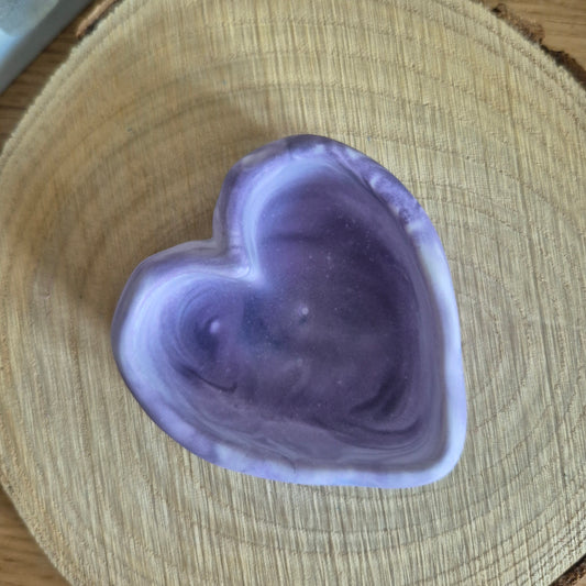 Eco Resin Stone Heart Trinket Pot - Blackcurrant