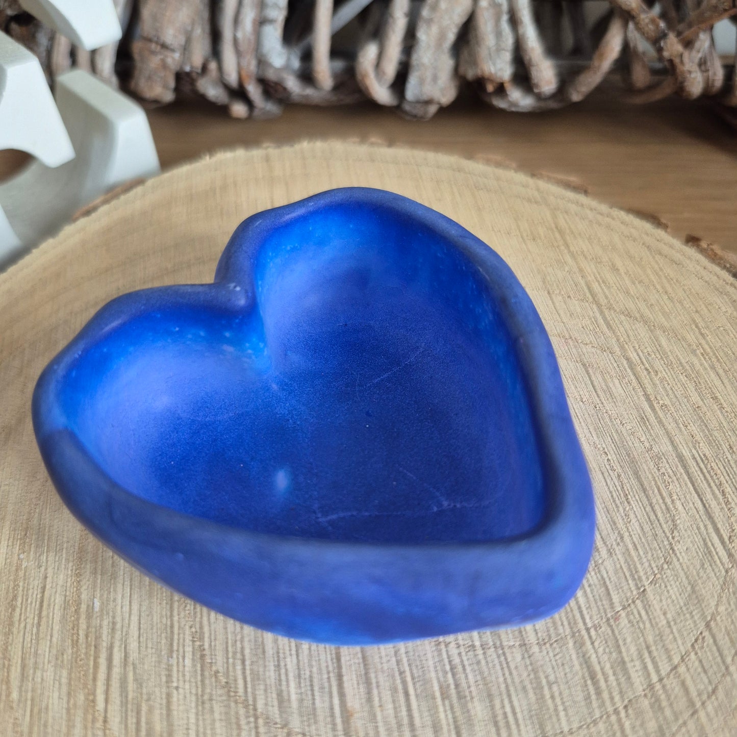 Eco Resin Stone Heart Trinket Pot - Periwinkle Blue